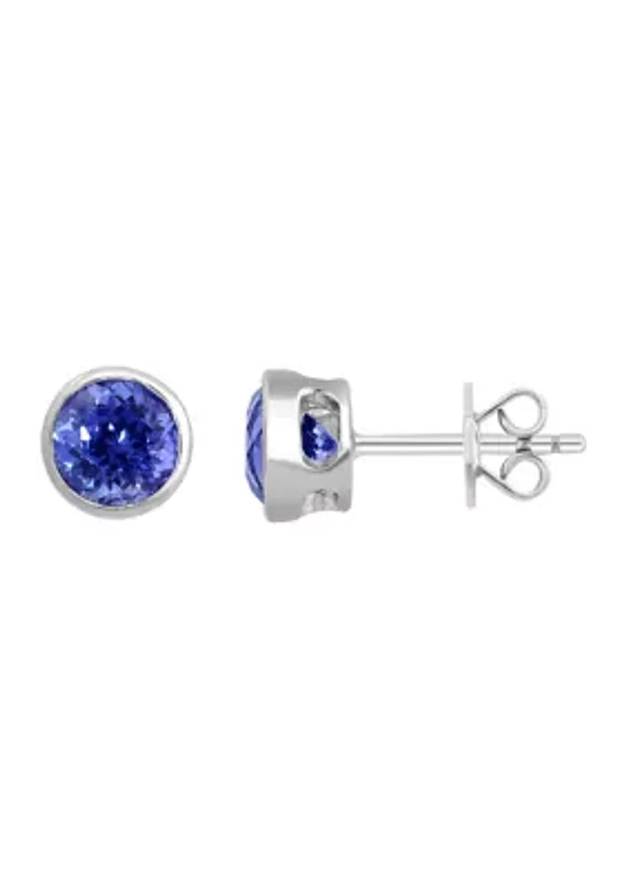 Tanzanite Earrings in Sterling Silver