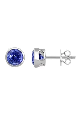 Tanzanite Earrings in Sterling Silver