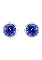 Tanzanite Earrings in Sterling Silver