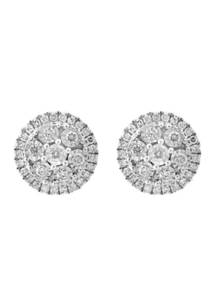 1/2 ct. t.w. Diamond Earrings Miracle Set in Sterling Silver