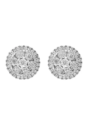 1/2 ct. t.w. Diamond Earrings Miracle Set in Sterling Silver