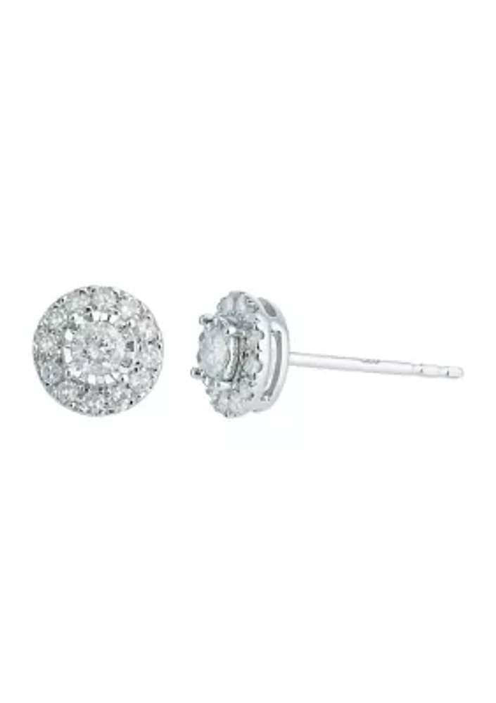 1/3 ct. t.w. Diamond Miracle Stud Earrings in Sterling Silver