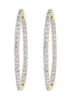 3/8 ct. t.w. Diamond Miracle Hoop Earrings in Gold Plated Metal