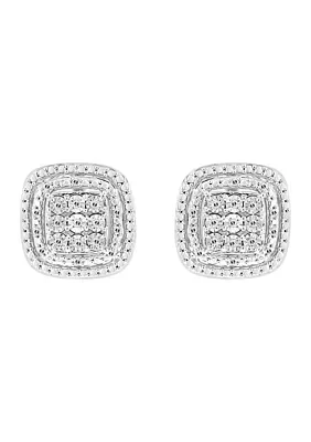 Sterling Silver 1/10 ct. t.w. Diamond Miracle Set Earrings