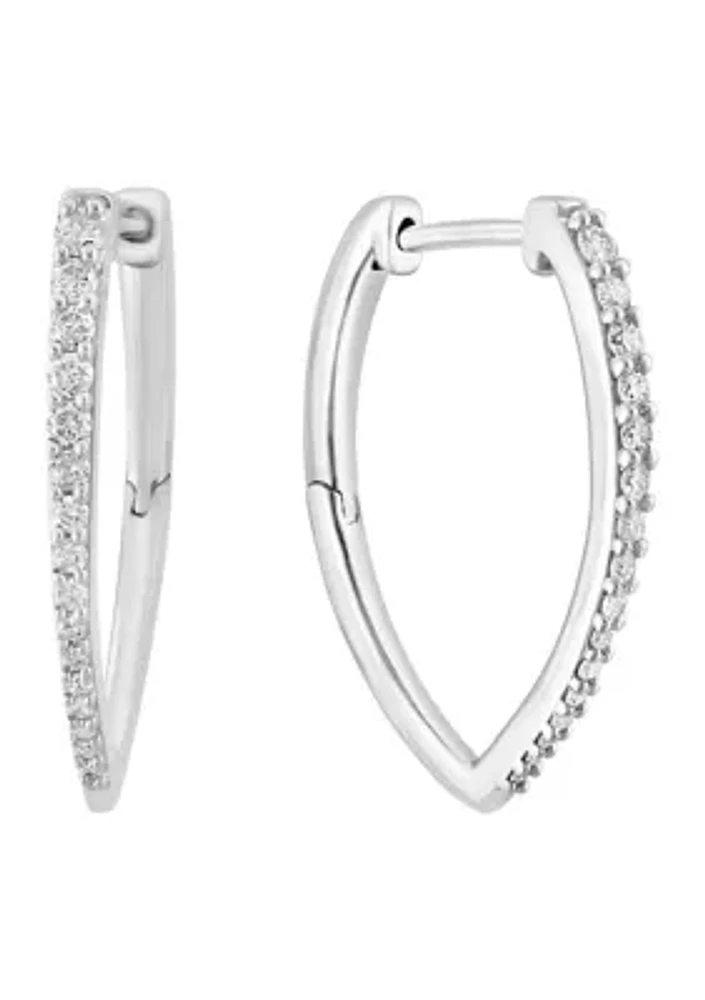 1/4 ct. t.w. Diamond Hoop Earrings in Sterling SIlver