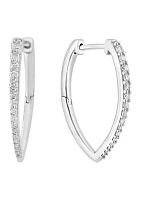 1/4 ct. t.w. Diamond Hoop Earrings in Sterling SIlver