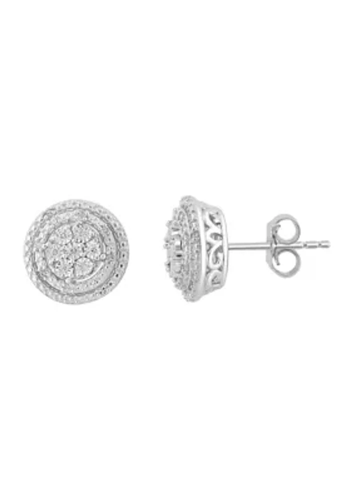 Diamond Earrings in Sterling Silver