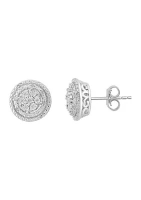 Diamond Earrings in Sterling Silver