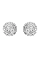 Diamond Earrings in Sterling Silver