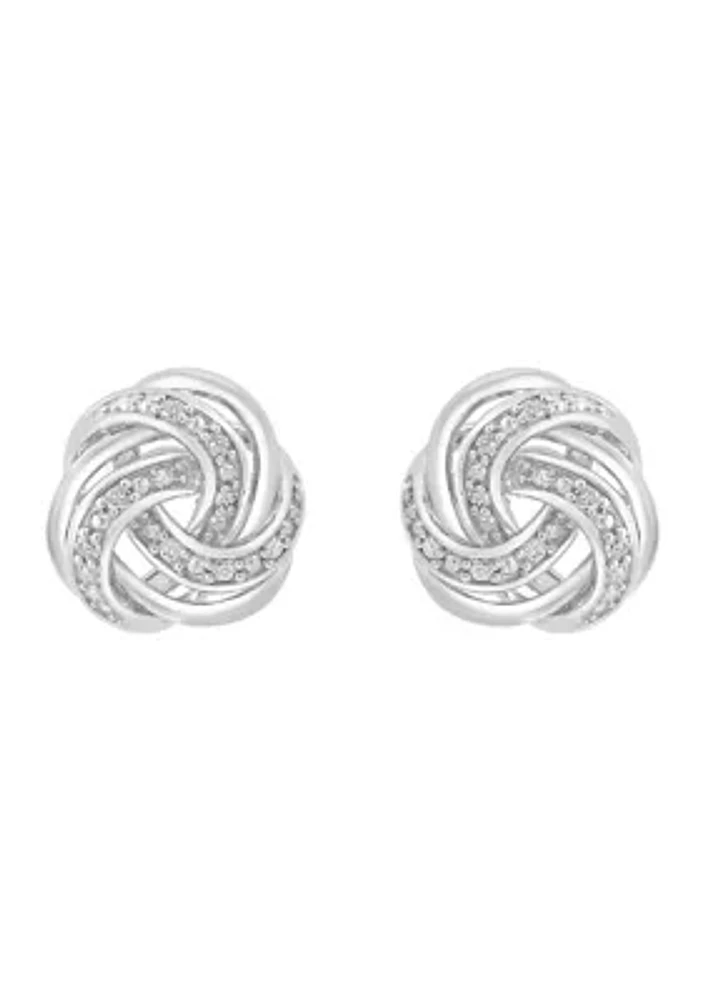 Miracle Set Diamond Knot Earrings