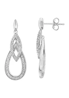 Diamond Drop Earrings in Sterling Silver