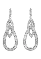 Diamond Drop Earrings in Sterling Silver