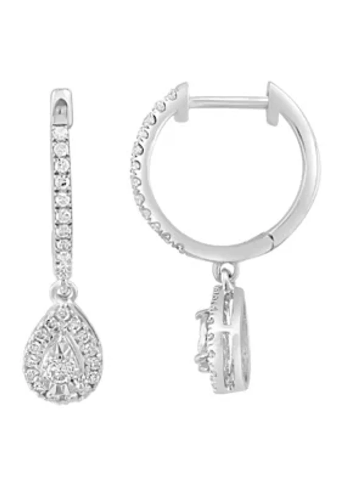 1/4 ct. t.w. Diamond Drop Earrings in Sterling Silver