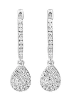 1/4 ct. t.w. Diamond Drop Earrings in Sterling Silver