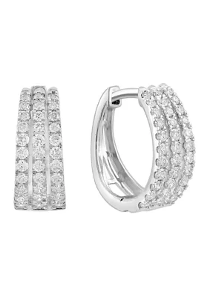 14K White Gold Diamond Earrings