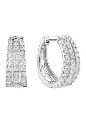 14K White Gold Diamond Earrings