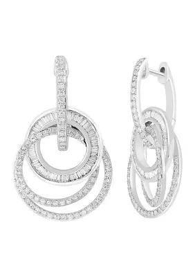 Diamond Drop Earrings in 14K White Gold
