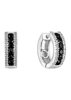 7/8 ct. t.w. Diamond Hoop Earrings in 14k White Gold