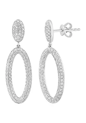 3/4 ct. t.w. Diamond Drop Earrings in Sterling Silver