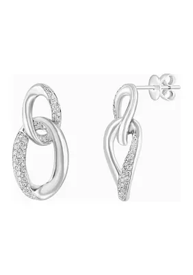 3/8 ct. t.w. Diamond Chain Link Earrings in Sterling Silver