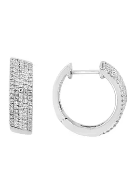 Sterling Silver Diamond Earrings