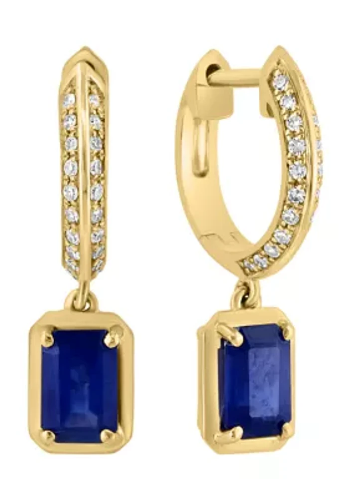 1/6 ct. t.w. Sapphire Drop Earrings in 14K Yellow Gold