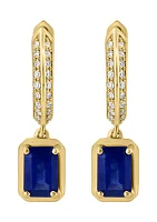 1/6 ct. t.w. Sapphire Drop Earrings in 14K Yellow Gold