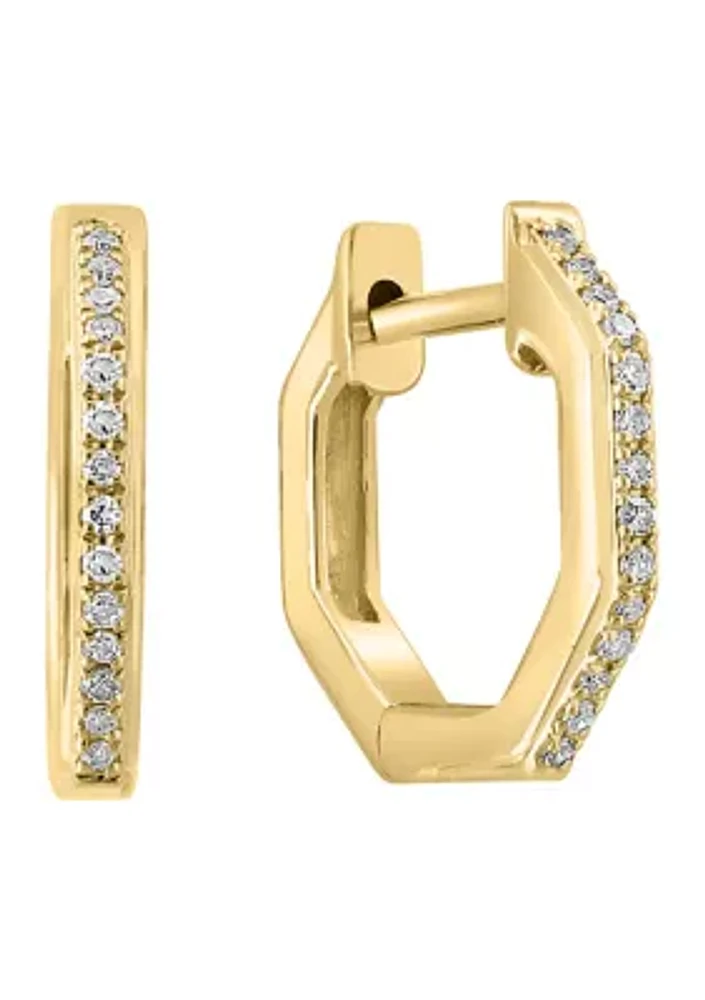 1/10 ct. t.w. Diamond Hoop Earrings in 14K Yellow Gold