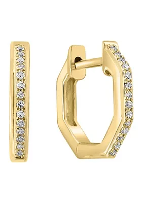 1/10 ct. t.w. Diamond Hoop Earrings in 14K Yellow Gold