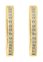 1/10 ct. t.w. Diamond Hoop Earrings in 14K Yellow Gold