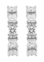 7/8 ct. t.w. Diamond Hoop Earrings in 14K White Gold