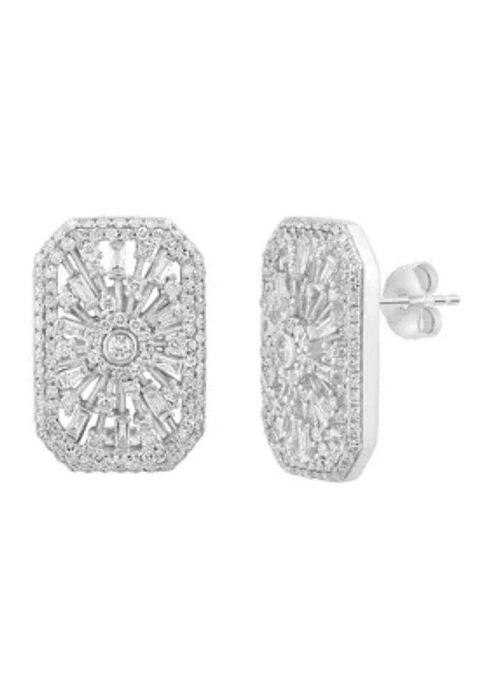 14K White Gold Diamond Earrings