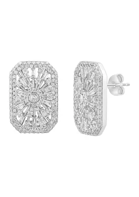 14K White Gold Diamond Earrings