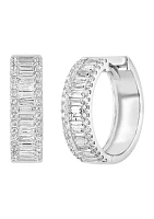 3/4 ct. t.w. Diamond Hoop Earrings in 14K White Gold