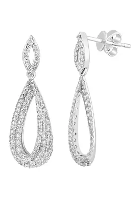 14K White Gold Diamond Earrings