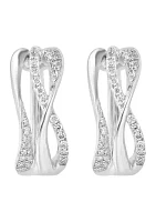 3 ct. t.w. Diamond Hoop Earrings in Sterling Silver