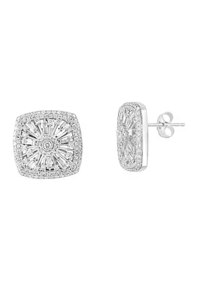 1 ct. t.w. Diamond Square Earrings in 14K White Gold