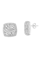 1 ct. t.w. Diamond Square Earrings in 14K White Gold