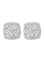 1 ct. t.w. Diamond Square Earrings in 14K White Gold