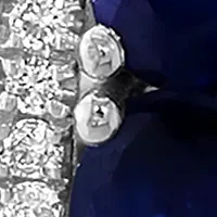 1/8 ct. t.w. Diamond and 3.67 ct. t.w. Sapphire Earrings in 14K White Gold 