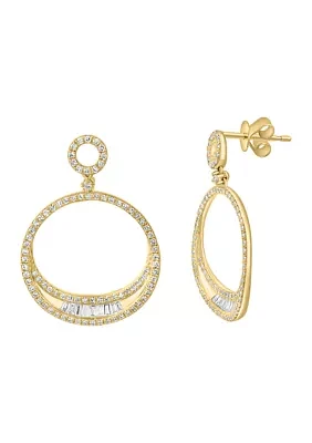 14K Yellow Gold Diamond Earrings