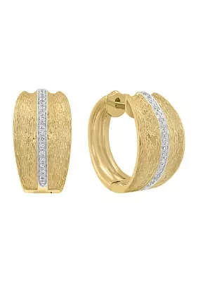 1/8 ct. t.w. Diamond Huggie Hoop Earrings in 14K Yellow Gold