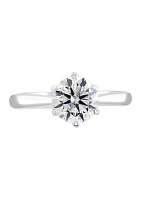 Lab Created 14K White Gold Lab Grown Diamond Ring (With ct. t.w. Center Size