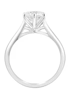 Lab Created 14K White Gold Lab Grown Diamond Ring (With ct. t.w. Center Size