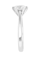 Lab Created 14K White Gold Lab Grown Diamond Ring (With ct. t.w. Center Size