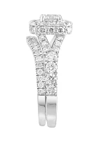  14K White Gold Lab Grown Diamond Ring (With  1/2 ct. t.w. Center Size) 