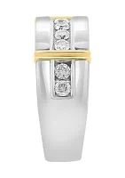 Sterling Silver/14K Gold Plated Lab Grown Diamond Ring 