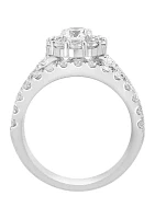 Lab Created Diamond Bridal Set Ring in 14K White Gold