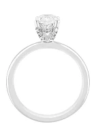 1.58 ct. t.w. Lab Created Diamond Oval Solitaire Ring in 14K White Gold with 1.5 ct. t.w. Center