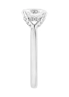 1.58 ct. t.w. Lab Created Diamond Oval Solitaire Ring in 14K White Gold with 1.5 ct. t.w. Center